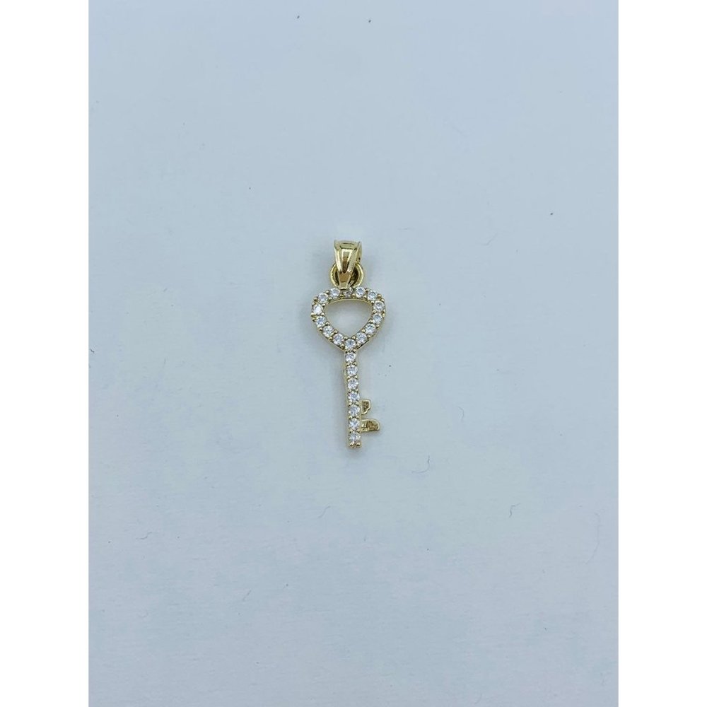 10k Solid Gold Pendant Key
